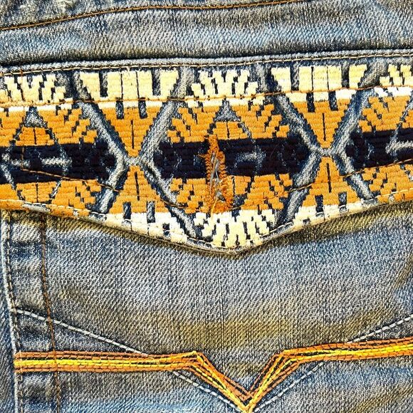 Vintage Guess Premium Blue Jeans Embroidered Mens 33 Limited Edition Made in USA - Picture 6 of 15